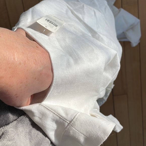 NWT Linen Anthropologie large white pants linen - Picture 8 of 9